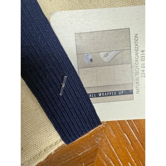 Natural Canvas Tech Organization Roll With Elastic Strap & Multiple Pockets - Picture 5 of 11